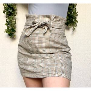 ILLA ILLA Plaid High Waisted Mini Skirt Women's Medium